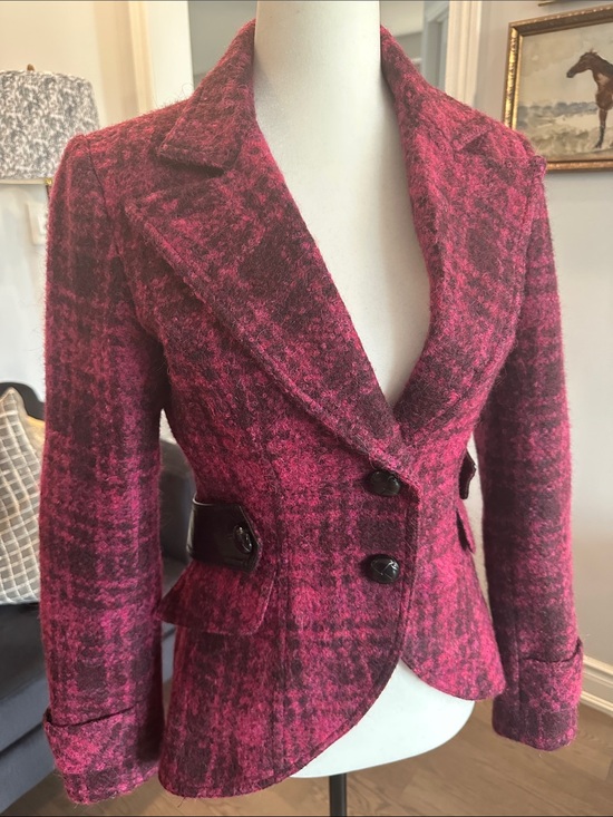 Smythe Jackets & Blazers - Smythe equestrian Plaid Tailored Wool-Blend Blazer